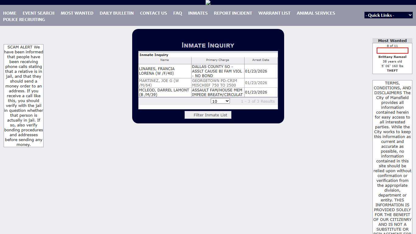 Mansfield Police Department P2C