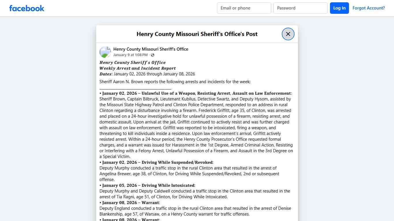 𝑯𝒆𝒏𝒓𝒚 𝑪𝒐𝒖𝒏𝒕𝒚... - Henry County Missouri Sheriff's Office Facebook